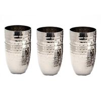 2 Pcs Stainless Steel Multipurpose Royal Glass, Mirror Finish Tableware Drinkware Tumbler Drinking Glasses for Home, Restaurants, Office Polish, 400 ml Each, Silver (Style 04)