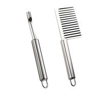 2 Pcs Stainless Steel Peeler Waves Cutting Tool Crinkle Cutter Vegetable Peeler Made of Stainless Steel Cucumber Carrot Vegetable Salad Waves Cutting Small Tool