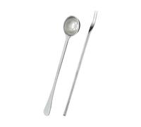 2 Pcs Stainless Steel Pickle Fork Metal Olive Spoon with Holes Long Handle Food Scoop Pickle Jar Serving Spoon