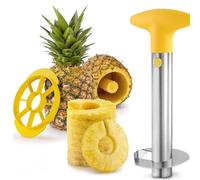2 Pcs Stainless Steel Pineapple Corer and Slicer Set, Efficient Tool for Removing Cores, Peels, and Creating Perfect Pineapple Slices, Durable and Easy-to-Use for Fresh Fruit Preparation