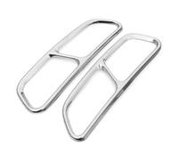 2 Pcs Stainless Steel Rear Exhaust Muffler Tail Pipe Cover For A6 A7 C7 2016 2017 2018(SILVER)