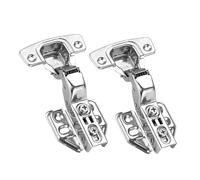 2 Pcs Stainless Steel Soft Close Cabinet Door Hinges with Hydraulic Damper -for Kitchen and Bathroom Cabinets(Full Overlay)