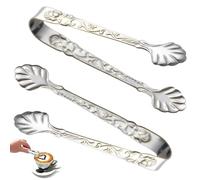2 Pcs Stainless Steel Sugar Tongs Heat Resistant Appetizer Tongs Mini Serving Tongs U-Shaped Ice Tongs Kitchen Tongs for Tea Party Coffee Serving Food Cooking Salad Grilling- Silver