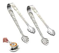 2 Pcs Stainless Steel Sugar Tongs Heat Resistant Appetizer Tongs Mini Serving Tongs U-Shaped Ice Tongs Kitchen Tongs for Tea Party Coffee Serving Food Cooking Salad Grilling