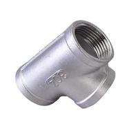 2 Pcs Stainless Steel t-Type Pipe, Inner Wire tee Internal Thread, Threaded Equal Diameter tee Joint Plumbing Accessories(304 3/4 (DN20))