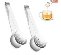 2 Pcs Stainless Steel Tea Bag Squeezer - Effective Tea Tool for Easy Extraction - Ideal for Loose Leaf and Bagged Tea - No More Burned Fingers