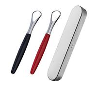 2 Pcs Stainless Steel Tongue Brush Set Tongue Scraper Cleaner Professional Tongue Scraper with Case for Bad Breath Oral Care Fresh Breath