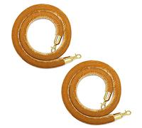 2 Pcs Stanchion Rope with Gold Hooks 1.5M/5Ft Queue Barrier for Events Parties Casinos - Concierge Column Safety Ropes for Crowd Control