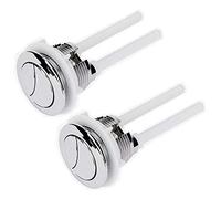 2 Pcs Standard 38 mm Toilet Buttons with Four Rods Dual Push Button Toilet Flush Button for Toilet Closestool Cistern Replacement Accessories (Silver)