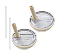 2 PCS Stanley Leak Proof Lid CHUNLINLAODA-Stanley Cup Lid Replacement Stanle-y Flip Straw Li-d Stanl-ey Cup Accessories Include Stanle-y Li-d With Straw for Stan-ley 40oz Tumbler L-id (Cream white)