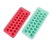 2 PCS Star Ice Cube Tray Moulds, Creative Heart Star Shaped Ice for Cocktail Decor, Party Essentials, DIY Dessert Making, Romantic Gift, Red Green Two-Piece Set