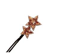 2 Pcs Star Rhinestone Flower Hair Clip Magic Bun Curler Styling Twist Maker Tools Dount Accessories Women Braider(Plum)