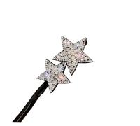 2 Pcs Star Rhinestone Flower Hair Clip Magic Bun Curler Styling Twist Maker Tools Dount Accessories Women Braider(Rose Red)