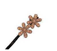 2 Pcs Star Rhinestone Flower Hair Clip Magic Bun Curler Styling Twist Maker Tools Dount Accessories Women Braider(DEEP BLUE)