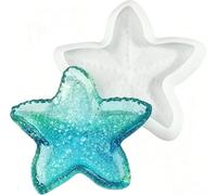 2 Pcs Starfish Resin Mold 3D Starfish Silicone Epoxy Resin Tray Mold for DIY