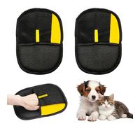 2 PCS Static Pet Hair Removal Glove, Double Sided Pet Grooming Gloves, Reusable Pet Grooming Gloves, Waterproof and Wear-Resistant, Static Cat Grooming Glove for All Pets, Sofas, Bed Sheets, Clothes
