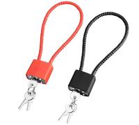 2 pcs Steel Cable Padlocks - Heavy Duty Anti-Theft Locks with Durable Shackle, Flexible Design for Bikes, Gates & Lockers, Weather-Resistant Indoor/Outdoor Use (Black & Red)