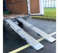 2 Pcs Steel Foldable Loading Ramp Bike Quad Mower Vehicle Garage Tool