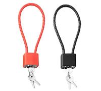 2 Pcs Steel Rope Padlocks with Keys Long Shackle Locks for Suitcase Gate Bicycle Gym Locker Heavy Duty Outdoor Padlocks with Flexible Cable