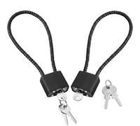 2 Pcs Steel Rope Padlocks with Keys Outdoor,Long Padlock Cable Lock,Heavy Duty Shackle Padlocks,Wheelie Bin Locks,Flexible Cable Padlock,Wire Padlock for Gym Locker,Shed,Suitcase,Gate,Bicycle (Black)