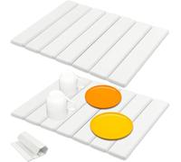 2 Pcs Stone Dish Drying Mat for Kitchen Counter, Collapsible Dish Drying Mats, Fast Dry & Super Absorbent, Diatomite Earth Mats for Dish Rack, Dish Bottles, Cups, Match Any Countertop