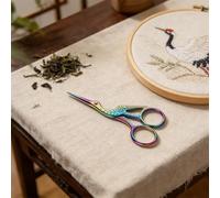 2 Pcs Stork Scissors Set, Crane Design in Multi Color, 3.7 in, 9.5 cm Craft Scissors for Embroidery, Sewing, Delicate Thread Snipping, Detailed Trim, with Fine Point, Metal Build