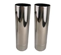 2 Pcs Stove Pipe Stainless Steel Straight Chimney Pipe, Diameter 5cm/7cm/11cm/12cm Stovepipe Straight Chimney Flue For Wood Stove Length 50cm Exhaust Extension Pipe For Fireplace(6cm)