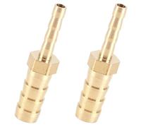2 Pcs Straight Brass Barb Fitting Reducer, Hose ID 8mm to 6mm Reducer Connector