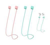 2 Pcs Strap Silicone Anti-Lost Wire Cable Compatible with AirPods Pro / 2/1, Neck Rope for Wireless Earphones, Comfortable Fit, AirPods Accessory for Outdoor Activities (Mint green and pink)