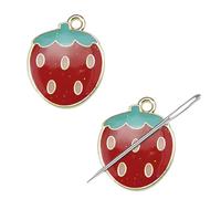 2 PCS Strawberry Needle Minders Magnetic Needles Nanny Cross Stitch Embroidery Needlework Accessories Pins Holders Red