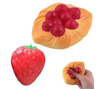 2 PCS Strawberry Squishy, Premium Durable Strawberry Squishy with Color-Changing Feature, Suitable for Daily Use and as a Practical Gift