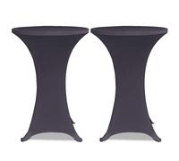 2 pcs Stretch Tablecloth Dining Kitchen Table Cover Protector 60 cm Anthracite v