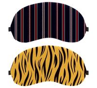 2 PCS Stripe Tiger Pattern Sleep Mask for Back and Side Sleeper, 100% Light Blocking Eye Mask, Adjustable & Breathable Sleeping Eye Cover, Zero Eye Pressure