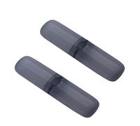 2 Pcs Stylish Toothbrush Travel Case, Portable Multi Function PP Seal Toothbrush Holder for Home School Camping (Transparent Black)