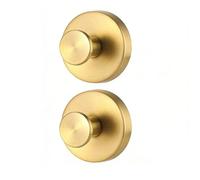 2 Pcs Suction Cup Hooks for Hanging, Heavy Duty Gold Bathroom & Shower Towel Hooks, Removable Vacuum Suction Hooks Strong Storage for Kitchen Window Door Mirror, Brass Stainless Steel No Drill Hangers