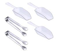 2 PCS Sugar Tongs and 3 Pcs Mini Basic Measuring Shovel Spoon Serving Tongs Scoop Gadgets Ice Tongs Set for Sweet and Party