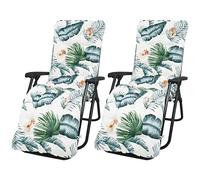 2 Pcs Sun Lounger Cushions, Replacement Sunbed Cushions Garden Furniture Replacement Cushion Covers Garden Patio Reclining Relaxer Thick Cushion for Travel Holiday Garden Indoor Outdoor (Style2)