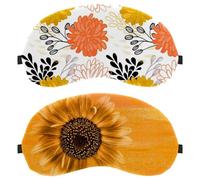 2 PCS Sunflower Blossom Bloom Yellow Art Sleep Mask Cover, Eye Mask for Men Women, Breathable Sleeping Eye Masks, Zero Eye Pressure for Sleeping