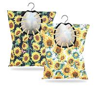 2 Pcs Sunflower Clothes Pin Bag Clothespin Holder 15 X 11 Inch Clothes Pin Hanging Bag with Hanging Hook Waterproof Clothes Line Bag Clothes Pin Storage Organizer for Outdoor Wardrobe and Laundry Room