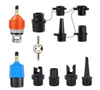 2 Pcs SUP Pump Adapter, Air Valve Converter with 9 Nozzles, Paddle Board Pump Adaptor Compatible with Inflatable Boats, Paddleboards, Air Beds, Kayaks