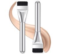 2 Pcs Super Thin Blade Foundation Makeup Brushes Soft Synthetic Bristles Precision Flat Traceless Foundation Concealer Premium Makeup Brushes for Smooth and Flawless Makeup Application (silver)