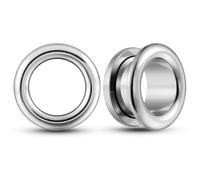 2 Pcs Surgical Steel Double Flared Ear Tunnels Plugs 8-16mm - Concave Saddle Design, Hypoallergenic Titanium Steel Perforated Ear Expanders for Punk Style (Silver,10mm (00g))