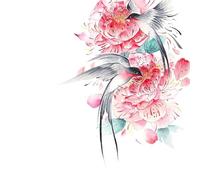 2 pcs Swallow Lotus Temporary Tattoo Big Flower Arm Japanese Style Waterproof Fake Tattoo Sticker Chinese Wind Bird Male And Female Simulation Sticker
