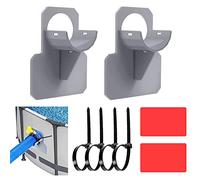 2 Pcs Swimming Pool Pipe Holder Set Fits 1.5inch(Max) - Self-Adhesive Pool Hose Support Bracket, Universal Fit for Intex，Bestway and Other Above Ground Pools (Grey)