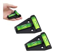 2 PCS T Type Spirit Level, 2 Way Bubble Leveling Device for RV Caravan Campervan & Trailer, Mini Cross Check Level Indicator, Compact Accurate Easy Mount Level Tool