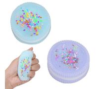 2 Pcs Taba Squishy Biscuit Stress Relief Toy, Pinching Biscuit Simulation Toy, Squishy Toys Stress Squeeze Toys for Christmas, Birthday Gifts, Anxiety Relief Sensory Toys (Blue&Purple)