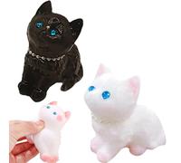 2 PCS Taba Squishy Cat, Cat Squishy, Cat Squeeze Toys, Super Soft Squeeze Fidget Toys, Handmade Catss Ultra Soft Fidget Toys, Furry Cat Fidget Toy for Adult Kids,Gifts for Easter Christmas and Birthda