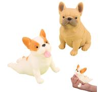 2 PCS Taba Squishy, Fufu Squishy, Stress Relief Toys, Soft Mini Dogstoy, Sensory Fidget Toys, Cute Squeeze Toys Party Bag Fillers for Children and Adults to Relieve Stress and Relax