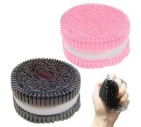 2 PCS Taba Squishy, Fufu Squishy with Biscuit Shaped, Pink and Black Biscuit Stress Relief, Sticky Squeeze, Stress Squishies for Birthday Gifts, Anxiety Relief Sensory for Adult