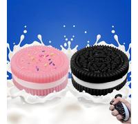 2 PCS Taba Squishy,Squishy,Fufu Squishy,Oreo Squishy,Taba Squishy Oreo,Perfect Desktop Accessory for Anxiety and Stress Relief (Black and Pink)